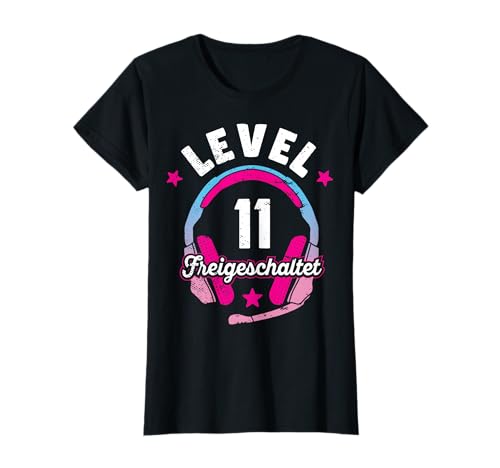 Mädchen Gamerin Level 11 Jahre Geburtstagsshirt Zockerin T-Shirt von Mädchen Gamerin Geburtstag Coole Zocker Geschenke