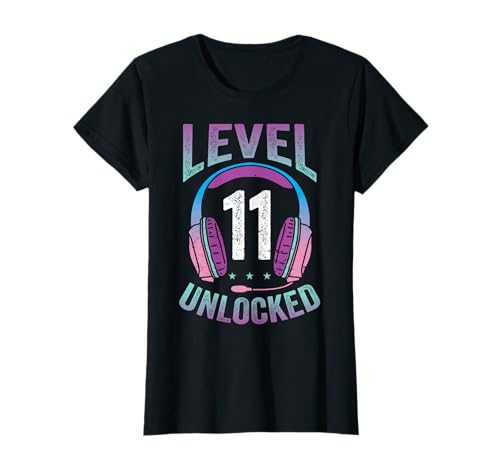 Mädchen Gamerin Level 11 Jahre Geburtstagsshirt Zockerin T-Shirt von Mädchen Gamerin Geburtstag Coole Zocker Geschenke