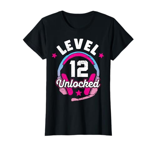 Mädchen Gamerin Level 12 Jahre Geburtstagsshirt Zockerin T-Shirt von Mädchen Gamerin Geburtstag Coole Zocker Geschenke
