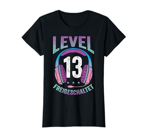 Mädchen Gamerin Level 13 Jahre Geburtstagsshirt Zockerin T-Shirt von Mädchen Gamerin Geburtstag Coole Zocker Geschenke