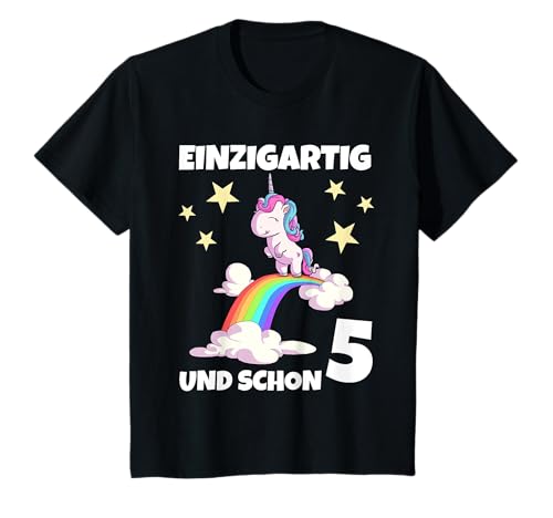 5. Geburtstag Geburtstagsshirt 5 Jahre Mädchen Einhorn T-Shirt von Mädchen Geburtstag Outfit & Geburtstagsshirt Kind
