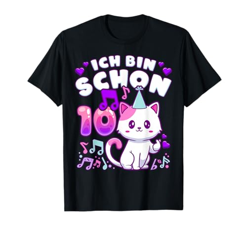 Geburtstag Mädchen 10 Jahre alt, K-Pop, Kätzchen T-Shirt von Mädchen Geburtstag by Content Design Studio