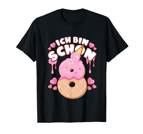 Mädchen 8 Jahre, Ich bin schon 8, Eiscreme, Nummer 8 T-Shirt von Mädchen Geburtstag by Content Design Studio