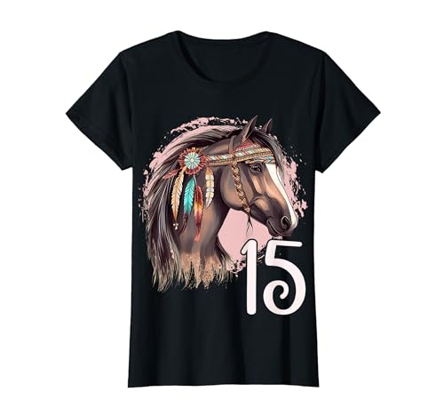 15 Geburtstag Mädchen Pferd Reiten 15 Jahre Pferdemädchen T-Shirt von Mädchen Geburtstage Pferd Stall Reiten by mintas