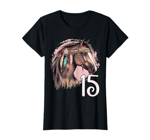 15 Geburtstag Mädchen Pferd Reiten 15 Jahre Pferdemädchen T-Shirt von Mädchen Geburtstage Pferd Stall Reiten by mintas