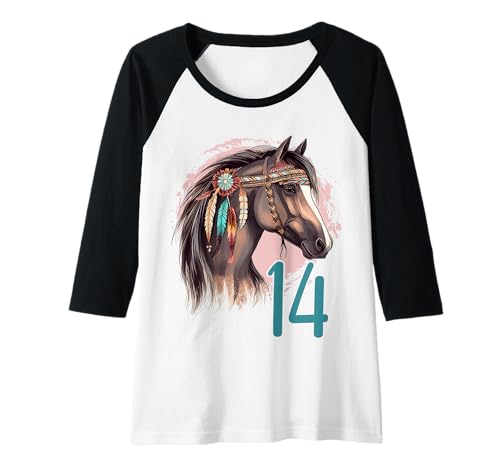 Damen 14 Geburtstag Pferd Reiten Pferdemächen 14 Jahre Mädchen Raglan Damen 14 Geburtstag Pferd Reiten Pferdemächen 14 Jahre Mädchen Raglan von Mädchen Geburtstage Pferd Stall Reiten by mintas