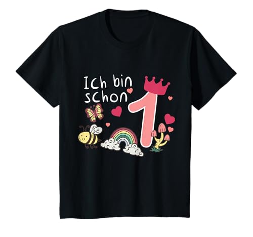 1. Geburtstag Geschenk Schmetterling Regenbogen Mädchen T-Shirt von Mädchen Geschenk Shirts zum 1. Geburtstag
