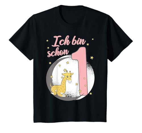 Mädchen Ich bin 1 Jahre alt 1. Geburtstag Giraffe T-Shirt von Mädchen Geschenk Shirts zum 1. Geburtstag