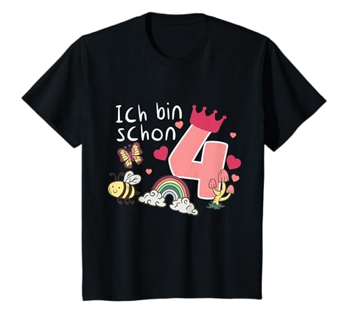 4. Geburtstag Schmetterling Regenbogen Mädchen T-Shirt 4. Geburtstag Schmetterling Regenbogen Mädchen T-Shirt von Mädchen Geschenkidee zum 4. Geburtstag
