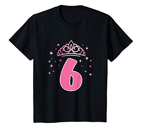 Kinder 6. Geburtstag 6 Jahre alt Prinzessin Krone Geschenk Mädchen T-Shirt Kinder 6. Geburtstag 6 Jahre alt Prinzessin Krone Geschenk Mädchen T-Shirt von Mädchen Geschenk Shirts zum Geburtstag - Princess