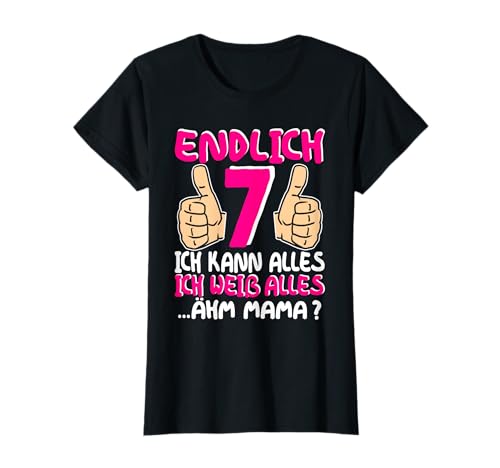 7. Geburtstag Mädchen 7 Jahre 7 jährige T-Shirt 7. Geburtstag Mädchen 7 Jahre 7 jährige T-Shirt von Mädchen Geschenke 7 Jahre Geschenkideen Design