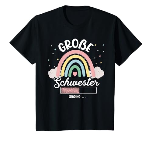 Kinder Große Schwester Loading Regenbogen T-Shirt Kinder Große Schwester Loading Regenbogen T-Shirt von Mädchen Große Schwester