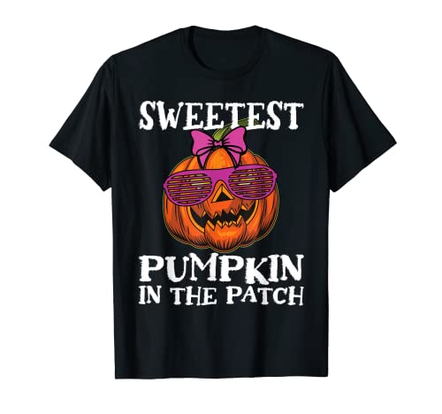 Sweetest Pumpkin In The Patch Halloween Mädchen Kinder T-Shirt von Mädchen Halloween Grafik Shop