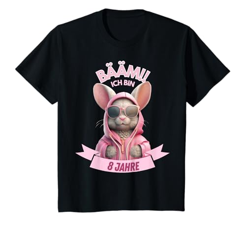 Bääm ich bin 8 Jahre Geburtstag Hase Mädchen T-Shirt von Mädchen Hasen Geburtstags Sprüche Geschenke