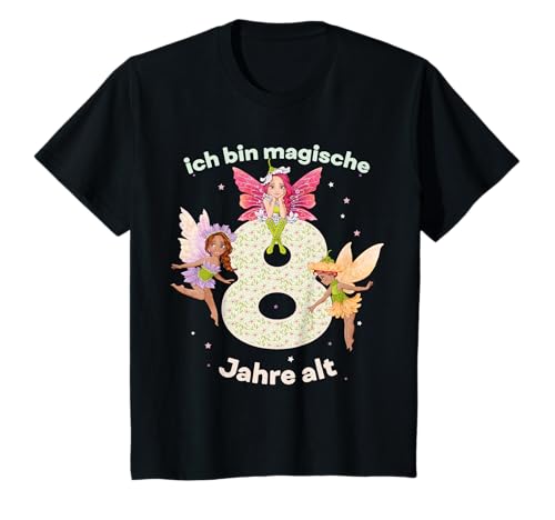 Mädchen Magische Feen Geburtstag Große Zahl 8 Jahre Alt T-Shirt von Mädchen Magische Feen Geburtstag Mit Großer Zahl