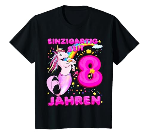 Kinder 8. Geburtstag Einhorn Mädchen Pferde 8 Jahre Alt Geburtstag T-Shirt Kinder 8. Geburtstag Einhorn Mädchen Pferde 8 Jahre Alt Geburtstag T-Shirt von Mädchen Meerjungfrau Geschenk achten Geburtstag