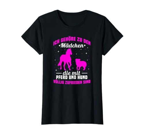 witziger Spruch für Mädchen die Pferde und Hunde mögen T-Shirt von Mädchen Pferd Hund Spruch Sprüche