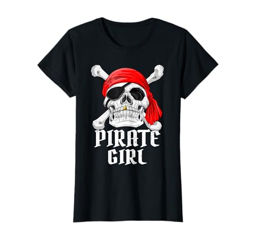 Pirate Girl Shirt Piraten Kostüm Mädchen Fastnacht Fasching T-Shirt von Mädchen Piraten & Fasching Kostüm Shirt Geschenk