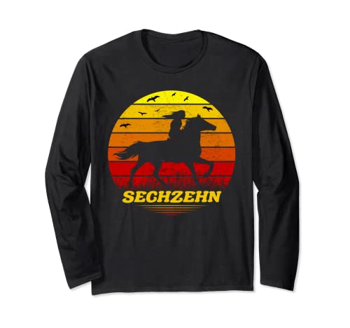 16 Sechzehnter Geburtstag Mädchen Pferd Reiterin Pferde Langarmshirt 16 Sechzehnter Geburtstag Mädchen Pferd Reiterin Pferde Langarmshirt von Mädchen Reiterin Geburtstags Pferde Spruch