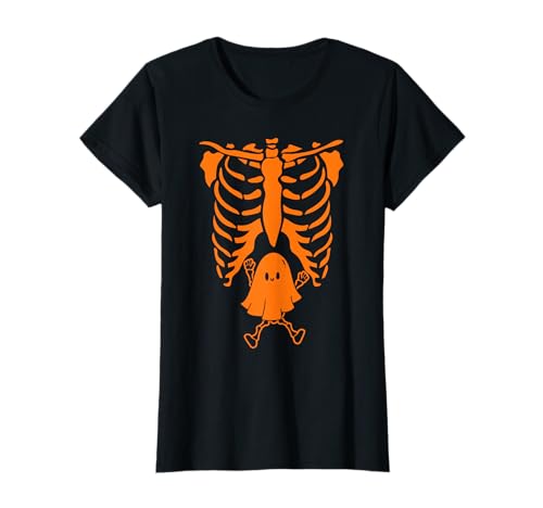 Schwanger Halloween Schwangerschaftsanzeige Baby Skelett T-Shirt Schwanger Halloween Schwangerschaftsanzeige Baby Skelett T-Shirt von Mädchen Schwanger Skelett Halloween Lustiges