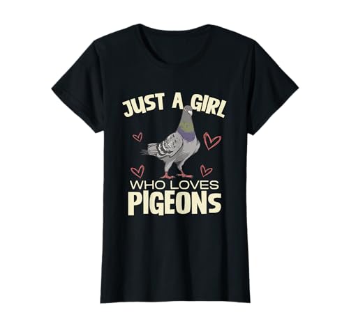 Nur ein Mädchen, das Taubenherz liebt Taubenliebhaber T-Shirt von Just A Girl Who Loves Pigeons Cute Enthusiast