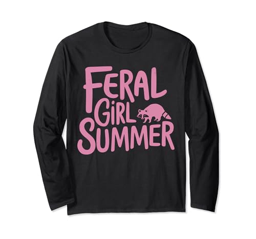 Feral Girl Summer Langarmshirt von Mädchen Wild Sommer Waschbär