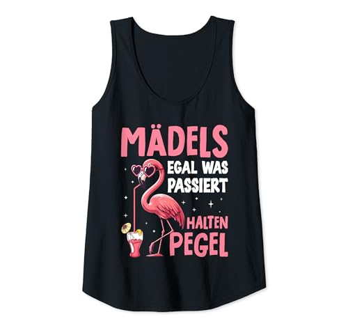 Damen Mädels Flamingo Party Urlaub Tank Top Damen Mädels Flamingo Party Urlaub Tank Top von Mädels Egal Was Passiert Pegel Halten Motiv