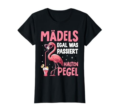 Mädels Flamingo Party Urlaub T-Shirt Mädels Flamingo Party Urlaub T-Shirt von Mädels Egal Was Passiert Pegel Halten Motiv