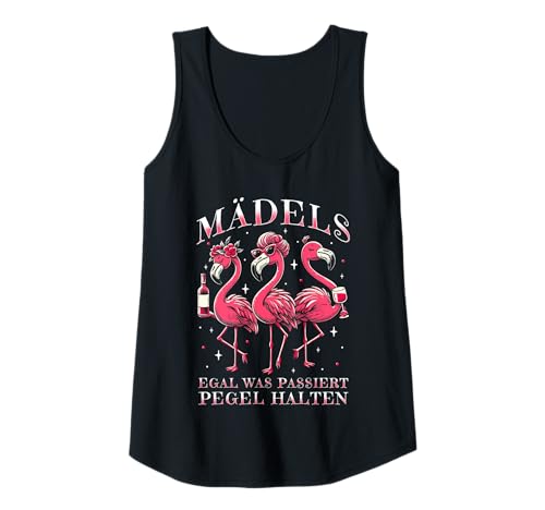 Damen Mädels Egal Was Passiert Pegel Halten Flamingo Mädelsabend Tank Top von Mädels Egal Was Passiert Pegel Halten
