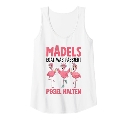 Damen Mädelsabend Flamingo JGA Party Tank Top von Mädels Egal Was Passiert Pegel Halten