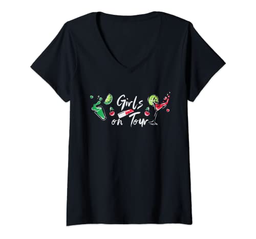 Damen Girls on Tour Mädelstour Mädels Trip Mädelstrip Mädelsurlaub T-Shirt mit V-Ausschnitt Damen Girls on Tour Mädelstour Mädels Trip Mädelstrip Mädelsurlaub T-Shirt mit V-Ausschnitt von Mädels on Tour Mädelstour Mädelstrip Mädelsurlaub