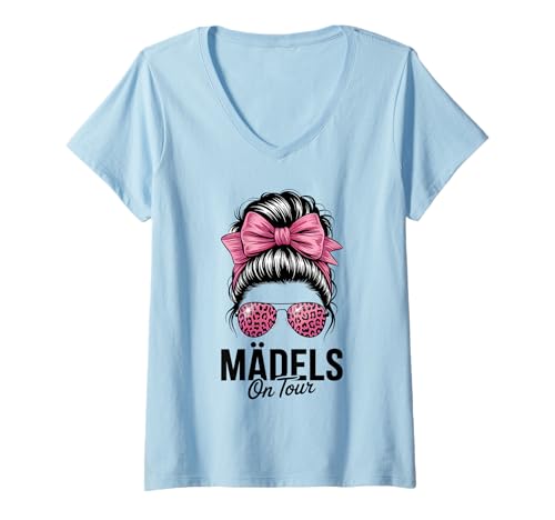 Damen Mädels On Tour Mädelsausflug Urlaub Mallorca T-Shirt mit V-Ausschnitt von Mädelsabend Mädels Abend Lustige Zicken Party