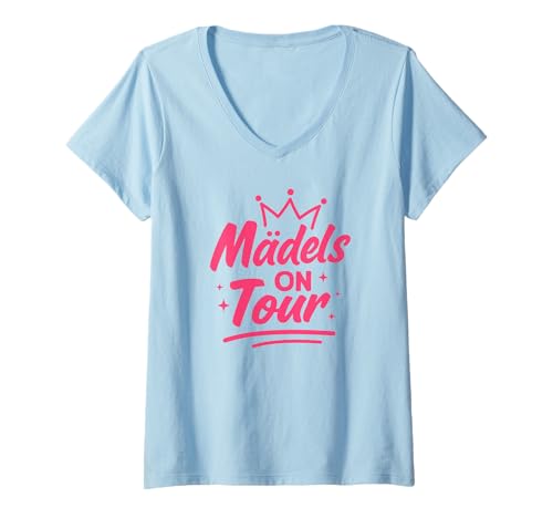 Damen Mädels on Tour Mädelsabend T-Shirt mit V-Ausschnitt von Mädelstrip Geschenke Lustige Zicken Party