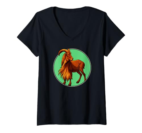 Damen Aoudad Schaf Mähnenschafe Mähnenschaf T-Shirt mit V-Ausschnitt Damen Aoudad Schaf Mähnenschafe Mähnenschaf T-Shirt mit V-Ausschnitt von Mähnenschafe Mähnenschaf Tier Shop