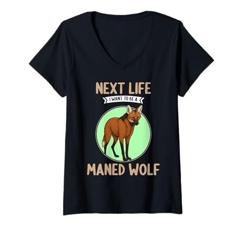 Damen Mähnenwölfe Mähnenwolf T-Shirt mit V-Ausschnitt von Mähnenwölfe Mähnenwolf Tier Shop