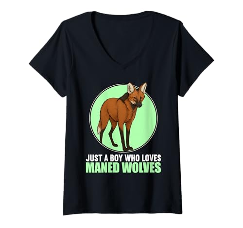 Damen Mähnenwölfe Mähnenwolf T-Shirt mit V-Ausschnitt von Mähnenwölfe Mähnenwolf Tier Shop