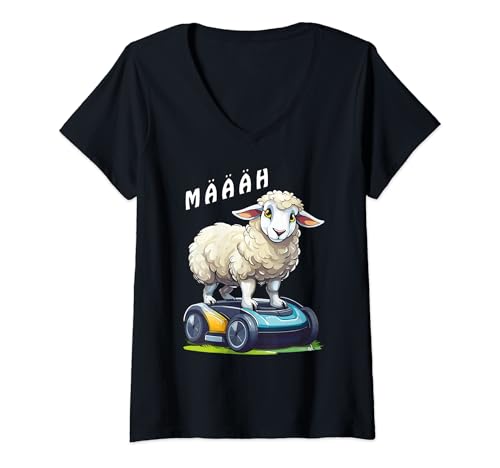 Damen Mähroboter Garten Rasenroboter Rasen Mähen Rasenmäher T-Shirt mit V-Ausschnitt Damen Mähroboter Garten Rasenroboter Rasen Mähen Rasenmäher T-Shirt mit V-Ausschnitt von Mähroboter Garten Rasenmäher Rasenroboter Mähen