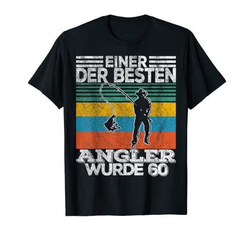 Herren 60 Geburtstag Angler Angeln Herren 60 Jahre April 1962 Retro T-Shirt von Männer 60er lustiges Fischer Vintage Geschenk