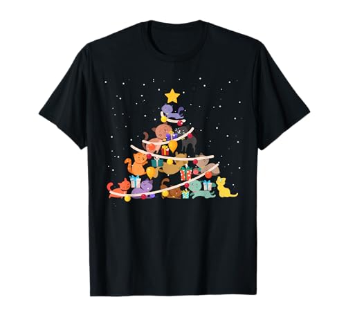 Katzen Weihnachtsbaum Süß Weihnachten Geschenk Damen Herren T-Shirt Katzen Weihnachtsbaum Süß Weihnachten Geschenk Damen Herren T-Shirt von Männer & Frauen Katzen Co.