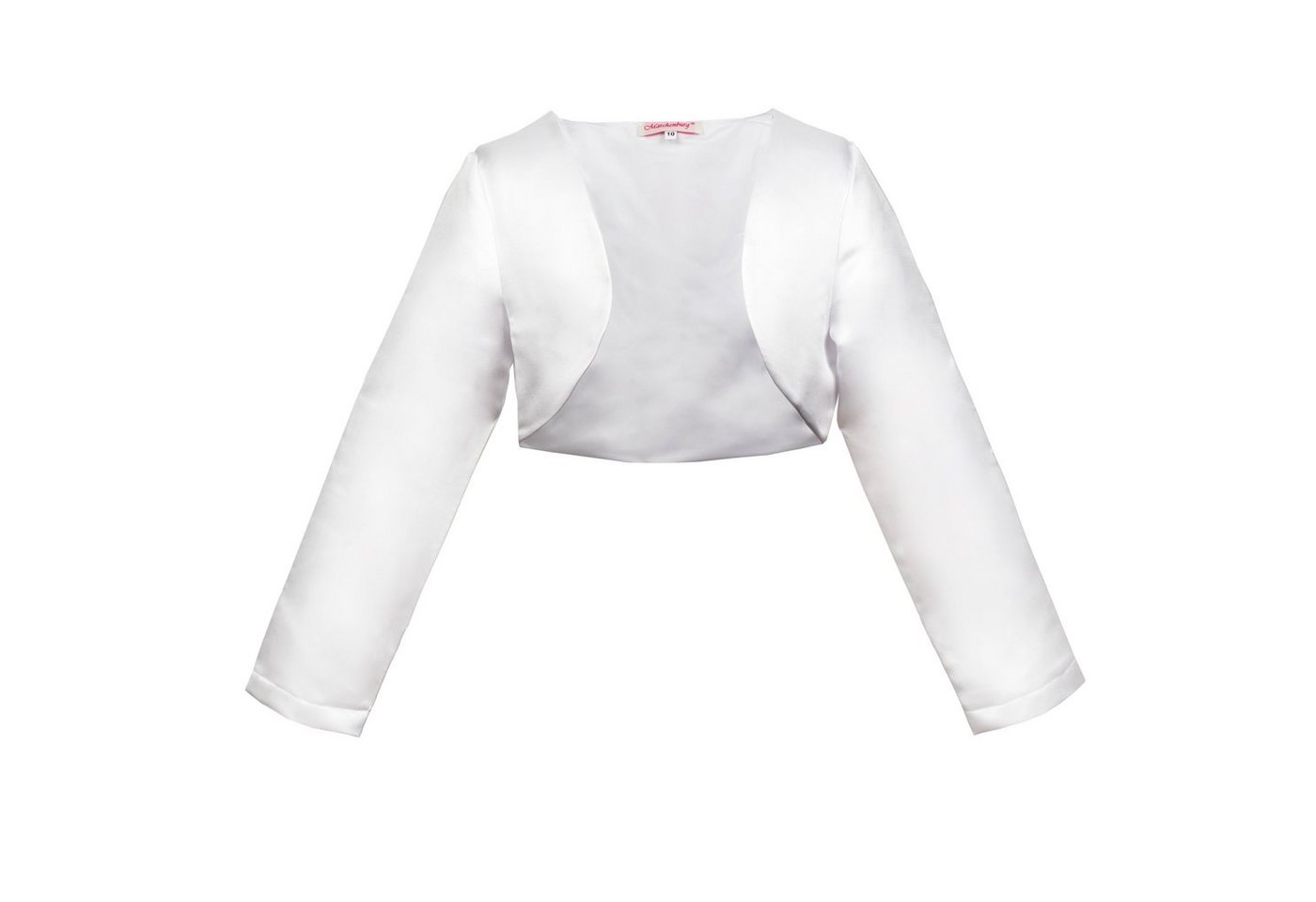 Märchenburg Bolerojacke Kinder Bolero, Kommunionjacke, Mädchen Bolerojacke, Satin Jacke, Weiß, M20918 von Märchenburg