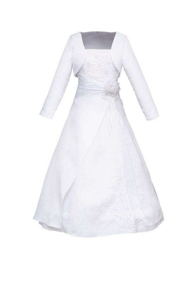 Märchenburg Satinkleid Kamelie-Kommunionkleid, Prinzessinnenkleid m. Bolero Jacke u. Reifrock KOMMUNIONKLEID von Märchenburg