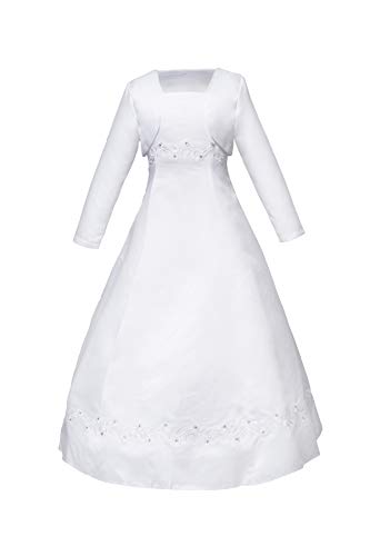 Märchenburg Tulpe-Kommunionkleid MIT Jacke,DAS Prinzessinnenkleid mit Bolero und Reifrock (134) von Märchenburg