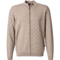 Maerz Herren Cardigan beige Merinowolle unifarben von Maerz