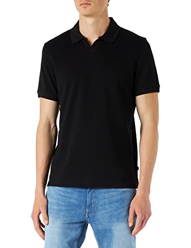 Maerz Herren Poloshirt V-ausschnitt Polohemd, Schwarz, 50 EU von Maerz