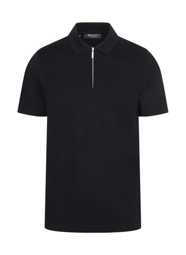 Maerz Herren Poloshirt Zip Polohemd, Black, Regular von Maerz