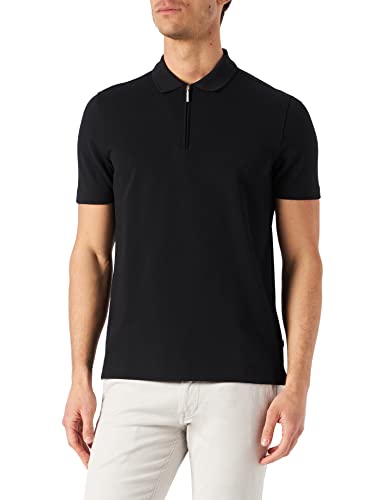 Maerz Herren Poloshirt Zip Polohemd, Black, Regular von Maerz