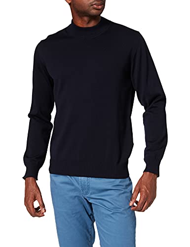 Maerz Herren März Strick Stehkragen Navy 100% Merino Superwash Pullover, Blau (399), 54 EU von Maerz