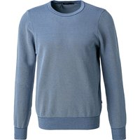 Maerz Herren Pullover blau Baumwolle unifarben von Maerz