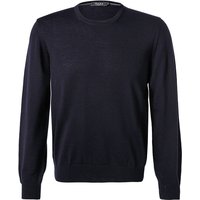 Maerz Herren Pullover blau Merinowolle unifarben von Maerz