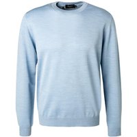 Maerz Herren Pullover blau Merinowolle unifarben von Maerz